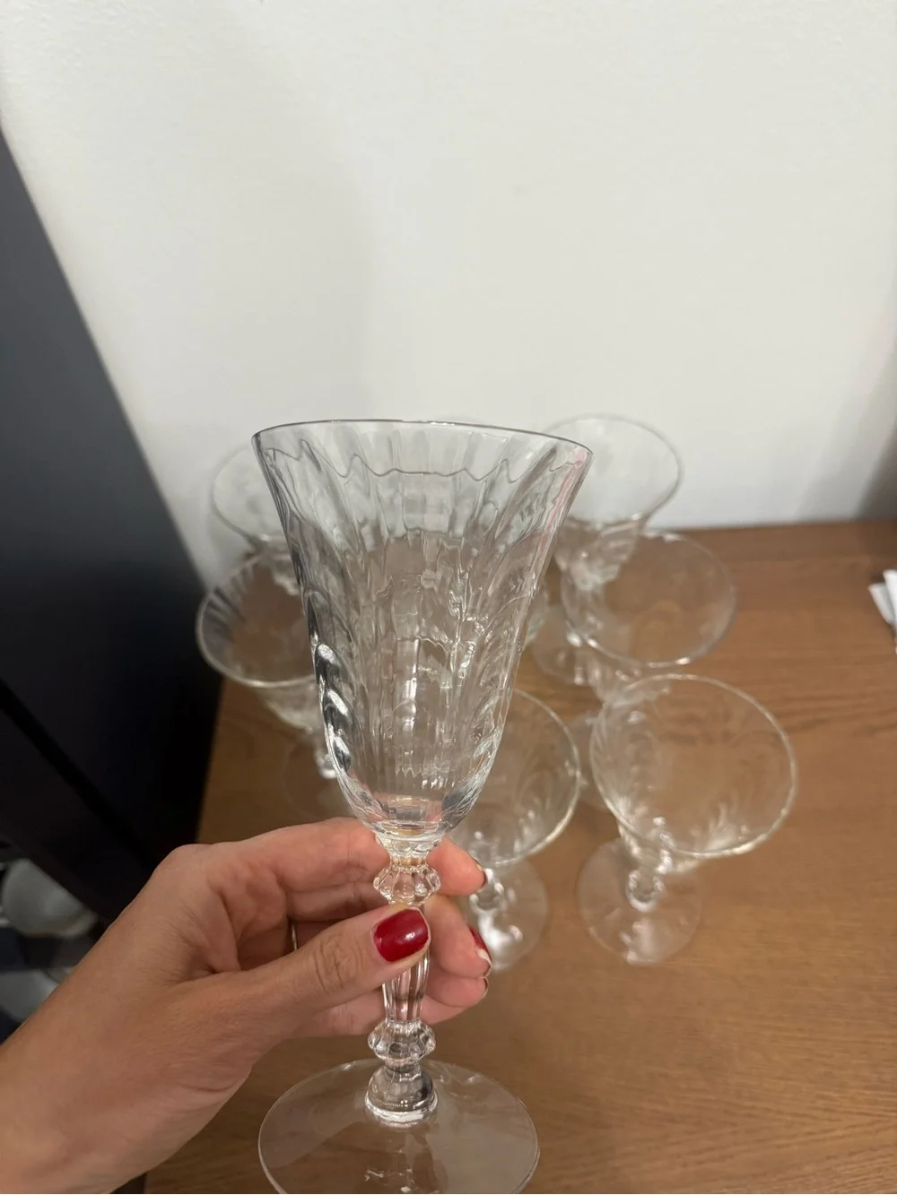 Vintage Cambridge Glass Caprice Clear Stem 300 Goblets – Set of 9